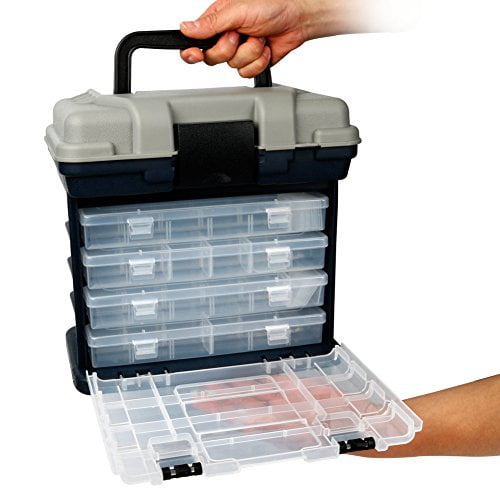 Sougayilang Fishing Tackle Box Portable 4 Layers Fishing Box Sea Boat Fishing Accessory Box Case With Handle Utility Box-Small Size Sougayilang Fishing Tackle Box Portable 4 Layers Fishing Box Sea Boat Fishing Accessory Box Case With Handle Utility Box-Small Size